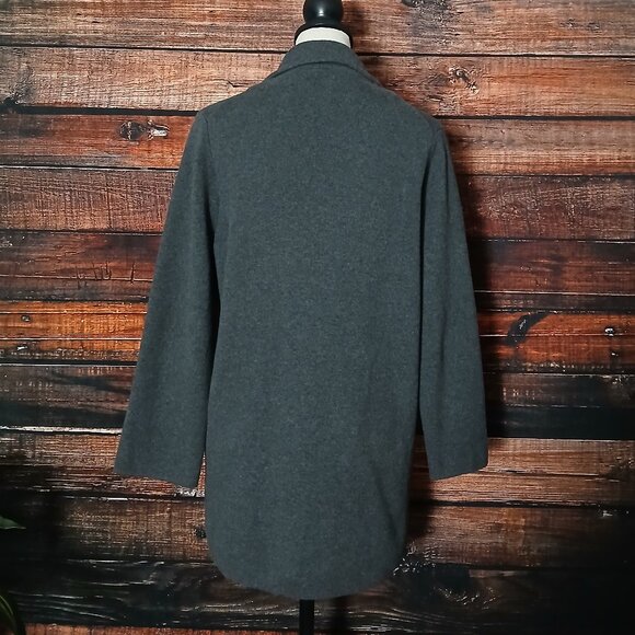 Quince Jacket M Organic Cotton Knit Blazer Open Front Gray - Picture 5 of 9